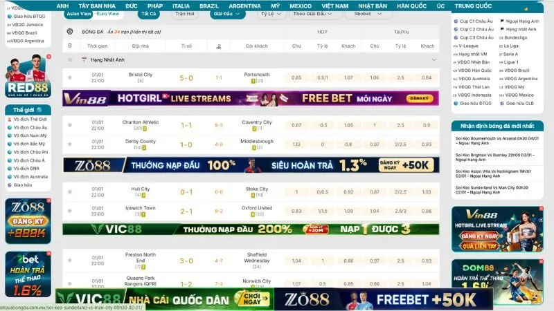 Giao diện xem KQBD 24H thiết kế đẹp, hiện đại